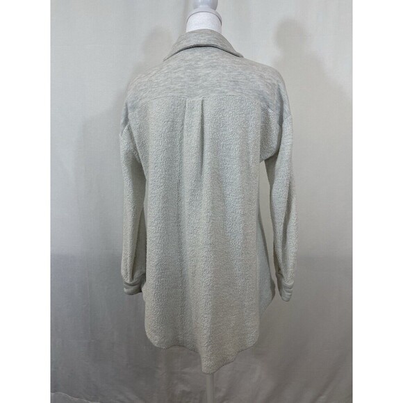 Soft Surroundings Women Small Teri Cloth Grey Jacket Shacket Sweater Nordstrom - Picture 4 of 11